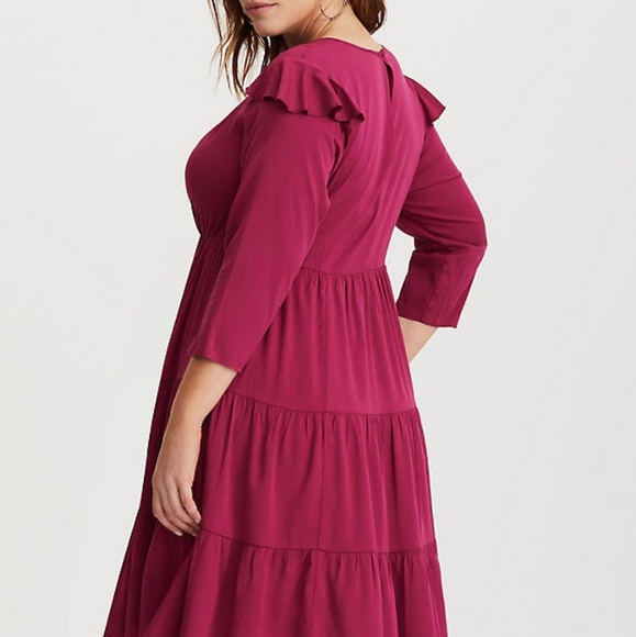 Cute Skater Dress Torrid Plus Size 2 18 20 Wine - Picture 5 of 7